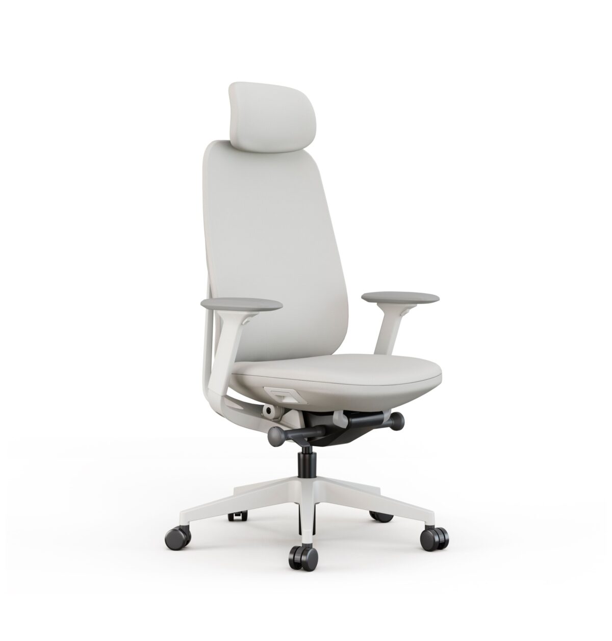 Acama chair in oatmeal with headrest.