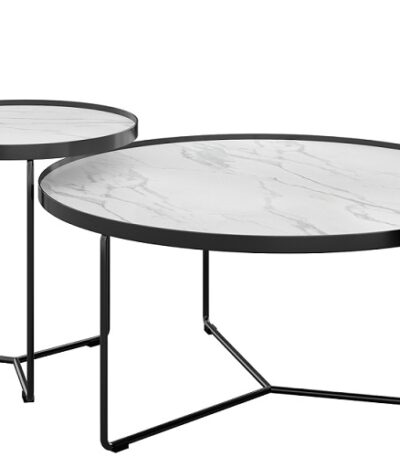 Eclipse coffee table with marble look top.