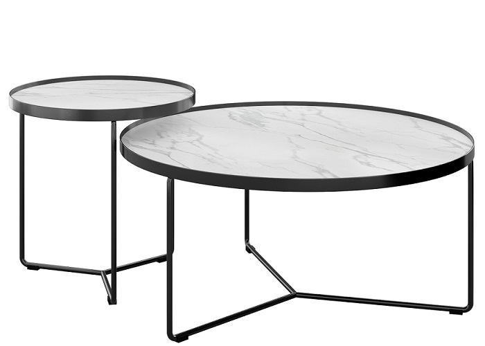 Eclipse_Marble Eclipse coffee table with marble look top.