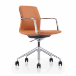 Grange boardroom chair in orange leather.
