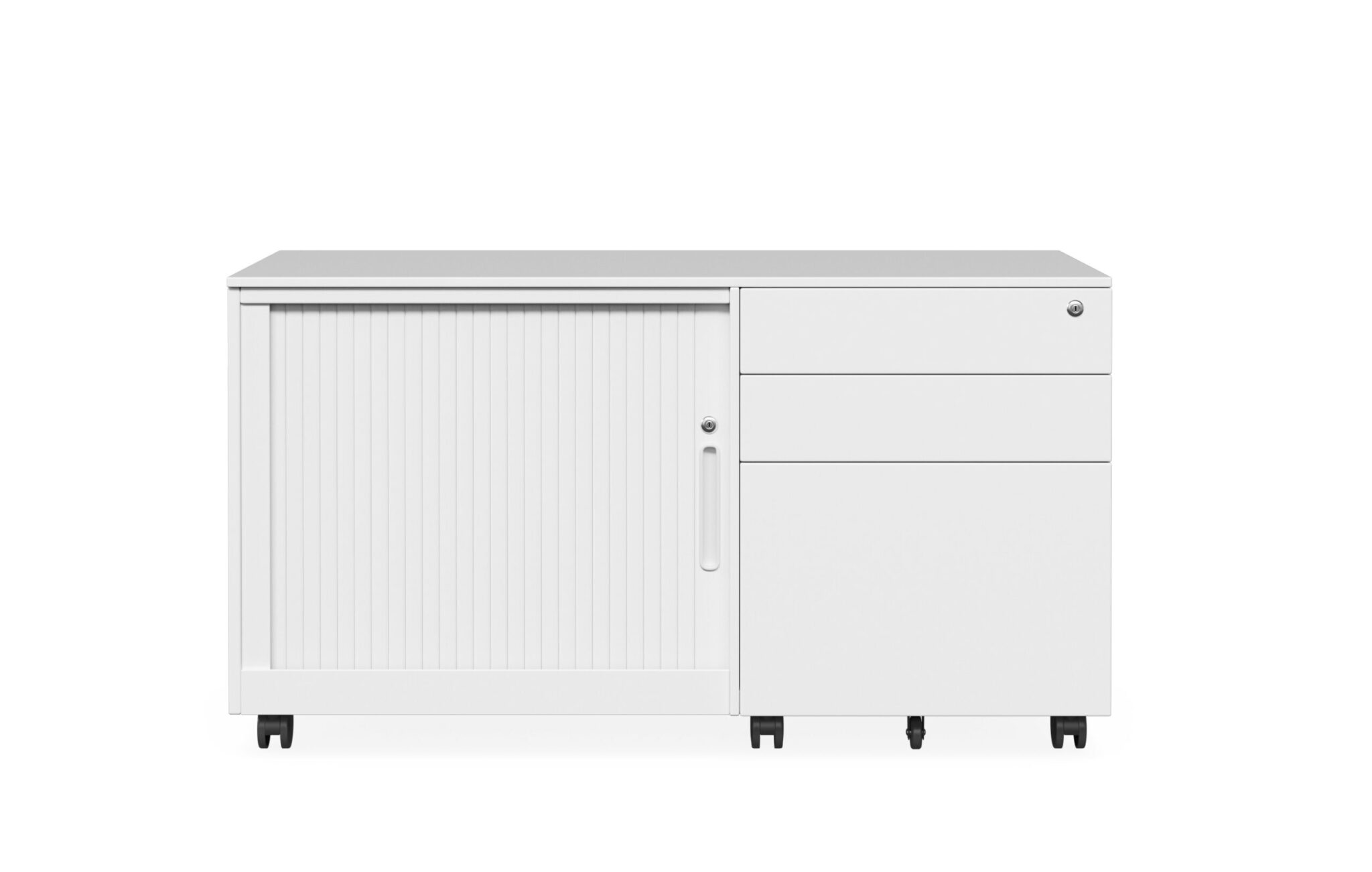Lunar Metal Mobile Caddy | Tambour Door | 2+1 Drawer