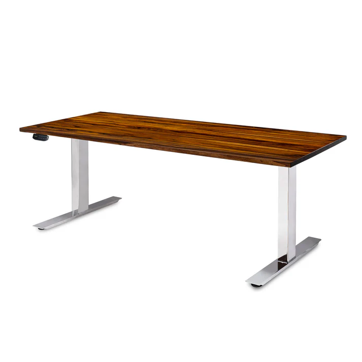 PP-C_180Pheasant UpDown Pro+ sit stand desk, 1800mm with pheasantwood top and chrome frame.