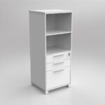 Axis tower storage unit with drawer insert.