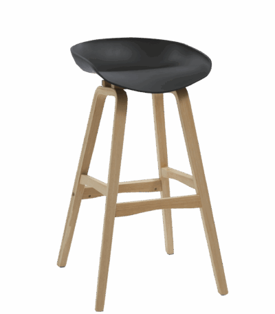 Virgo bar stool with black seat.