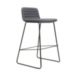 Pixel bar stool in navy PU with black base.