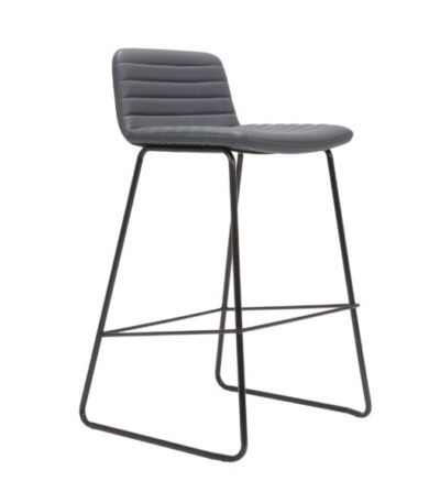 Pixel bar stool in navy PU with black base.