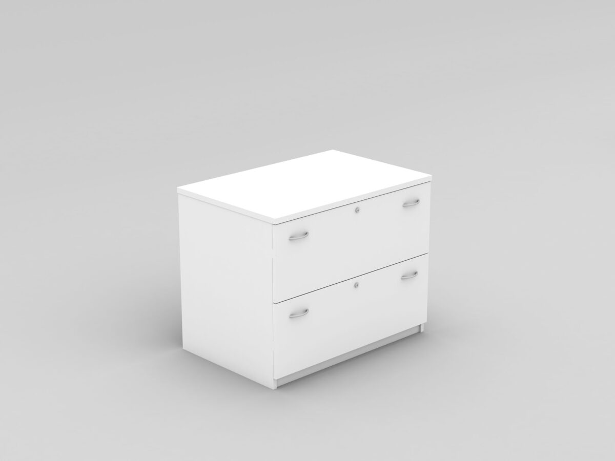 OM lateral filing cabinet in white.