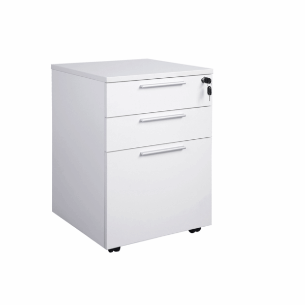 Axis mobile pedestal with three drawers.