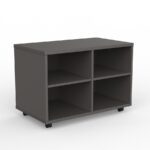 EkoSystem mobile bookcase caddy in charcoal.
