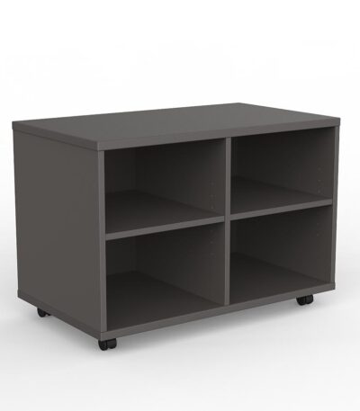 EkoSystem mobile bookcase caddy in charcoal.