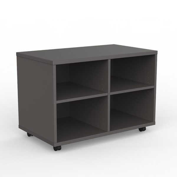 EkoSystem mobile bookcase caddy in charcoal.