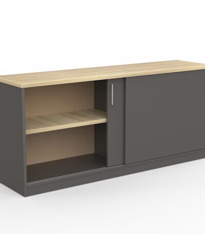 EkoSystem Credenza 1600mm in new oak/charcoal.