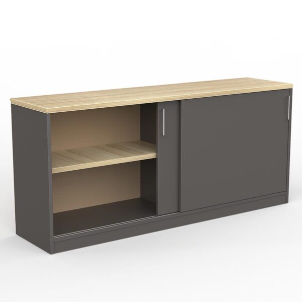 EkoSystem Credenza 1600mm in new oak/charcoal.