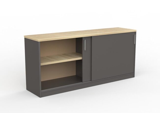 EkoSystem Credenza 1600mm in new oak/charcoal.