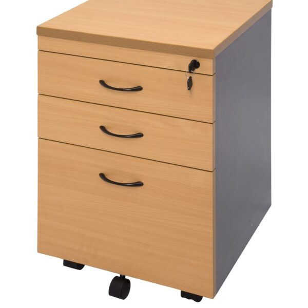 Rapid Worker mobile pedestal in beech.