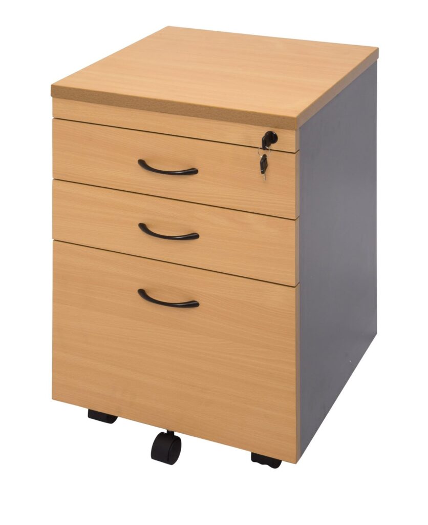 Rapid Worker mobile pedestal in beech.