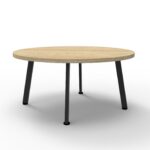 Eternity coffee table 900mm oak with black base.