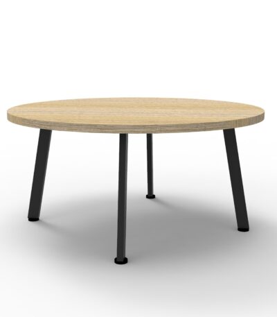Eternity coffee table 900mm oak with black base.