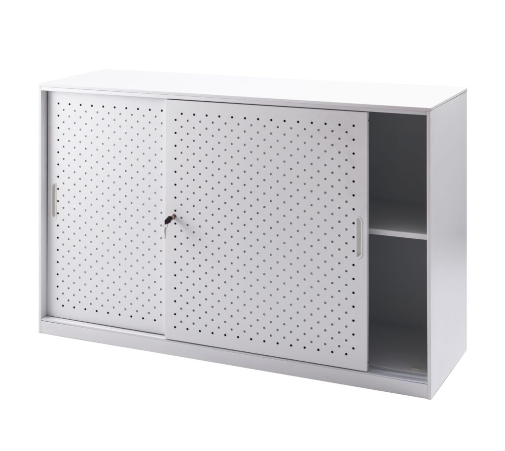 GO sliding door cupboard in white china.