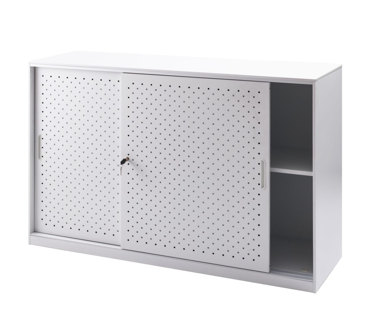 GO sliding door cupboard in white china.