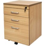 Rapid Span mobile pedestal in beech.