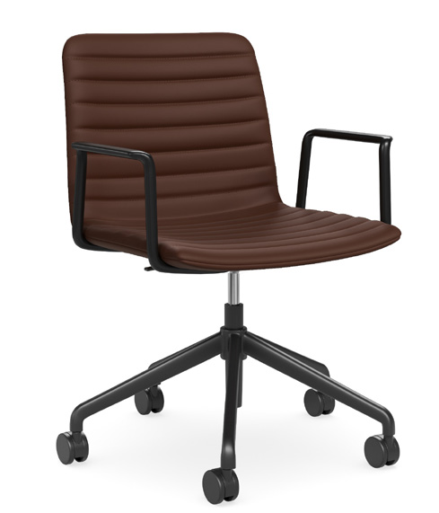 nikolacholateblackarms Nikola Swivel Chair - Image 5