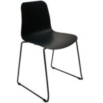 Emboss sled chair in black.