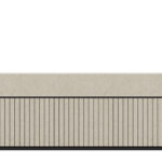 Manhattan reception counter in concrete laminate.