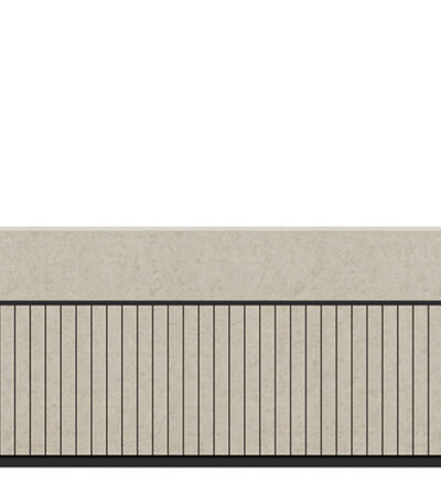 Manhattan reception counter in concrete laminate.