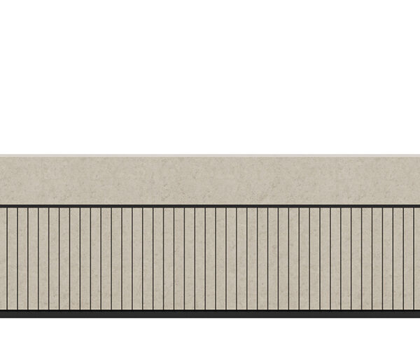 Manhattan reception counter in concrete laminate.