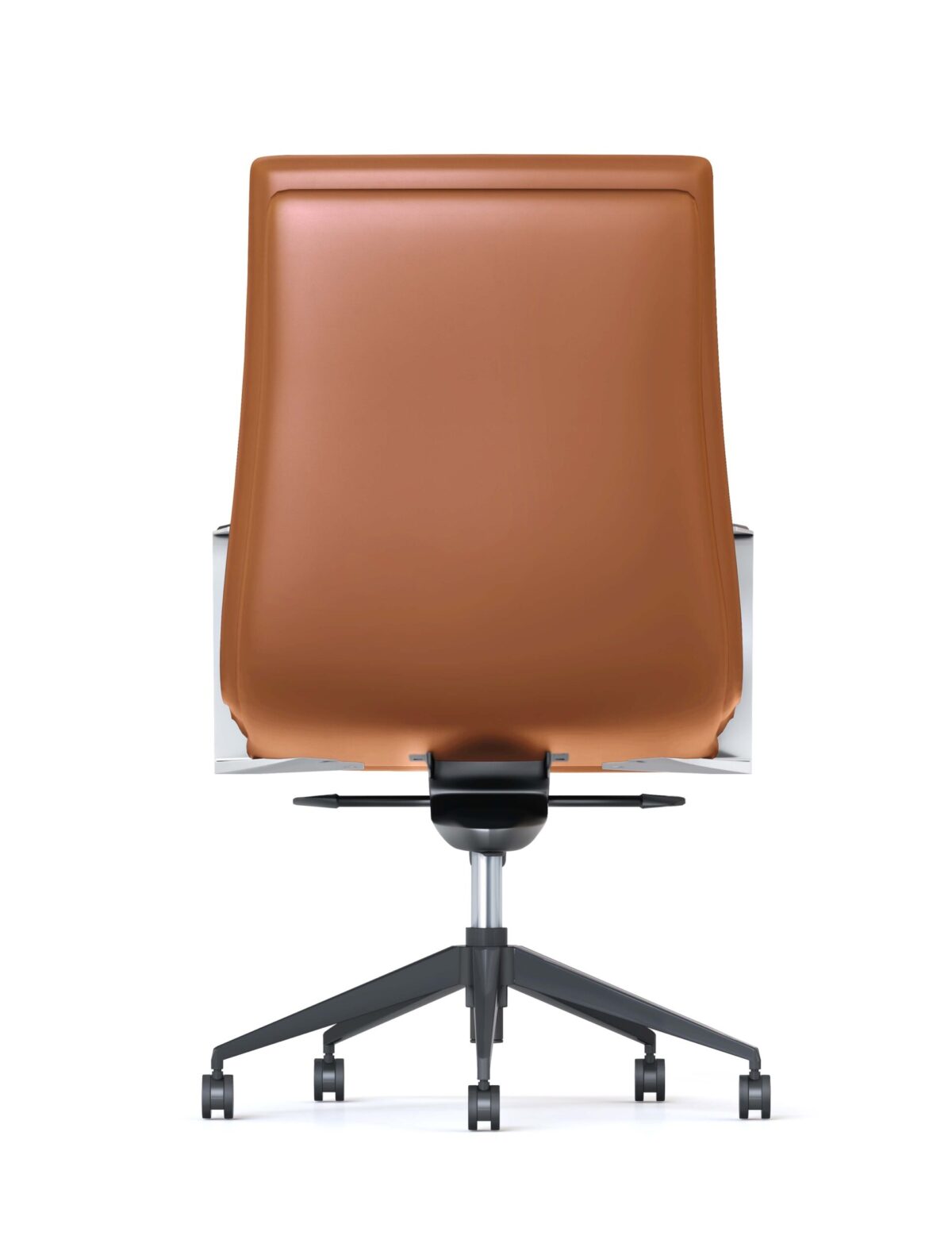 Rear view of Mirage medium back chair in tan.
