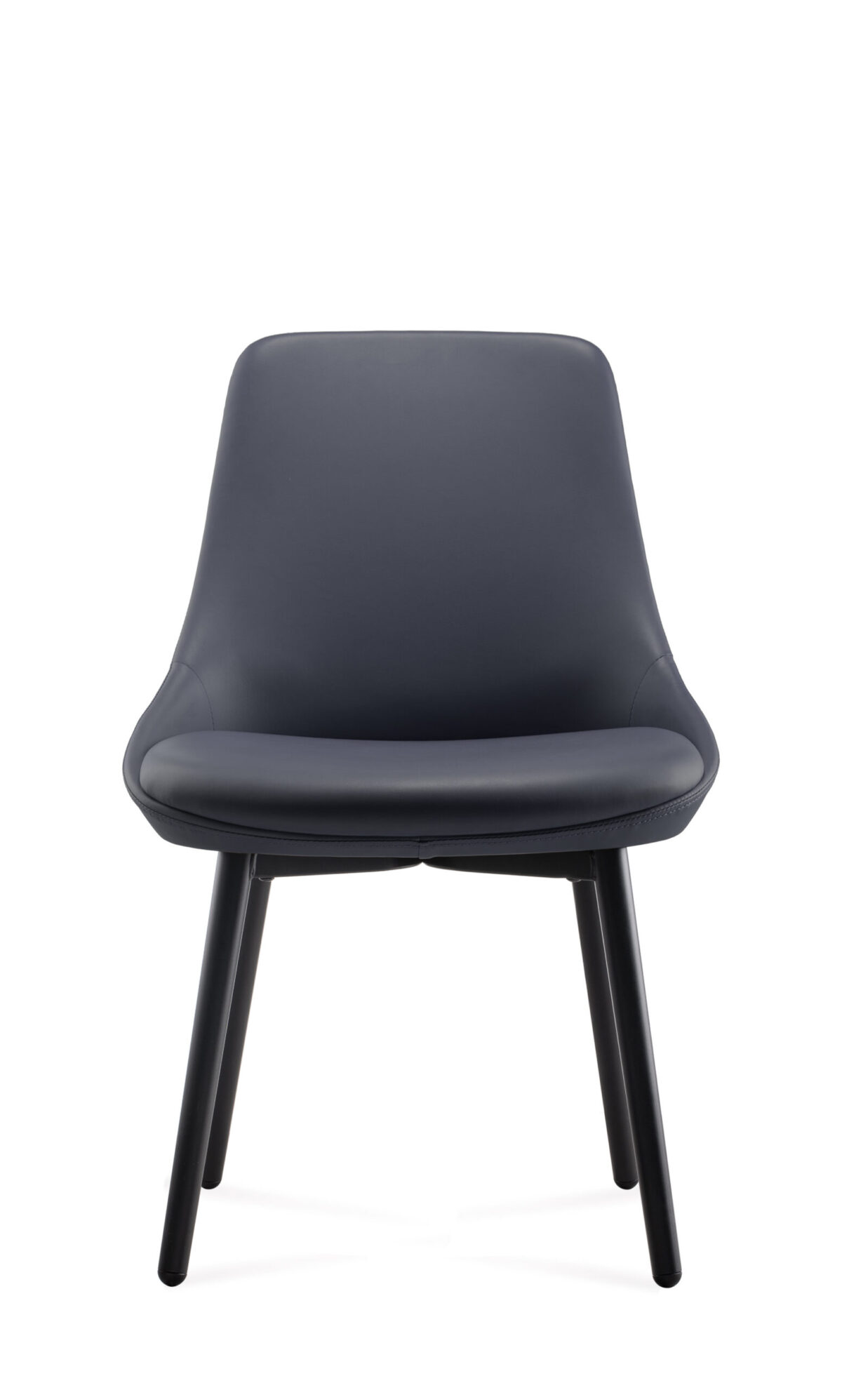 Front view of Eros chair in navy PU.
