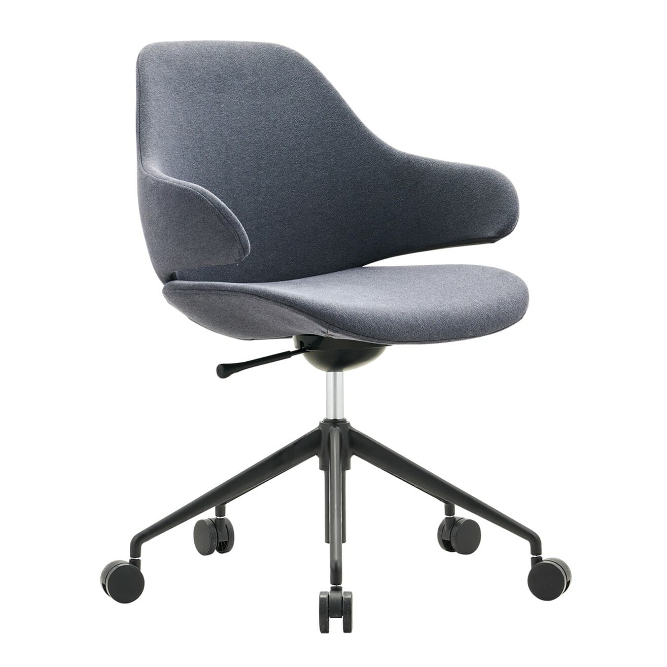 Konfurb-Orbit-MB-Arms-5-Star_KON188-2_Side-Angle-1 Orbit chair in charcoal.