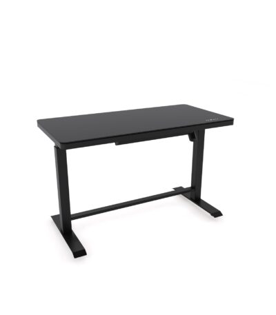 Luxe sit stand electric desk in black.