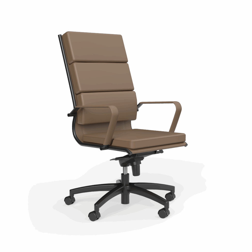 Mode high back chair in chocolate.