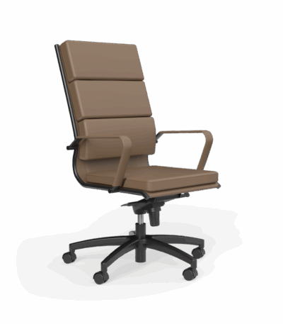 Mode high back chair in chocolate.