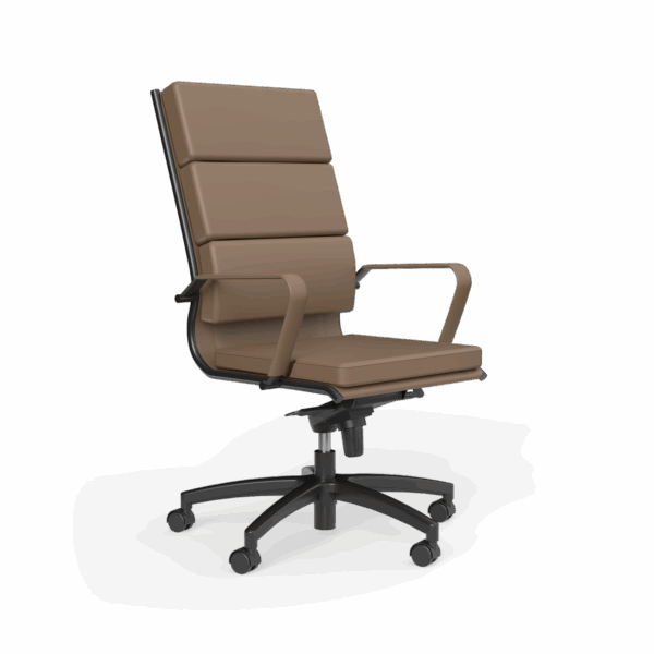 Mode high back chair in chocolate.