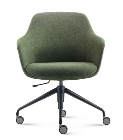 Aspen swivel chair in olive.