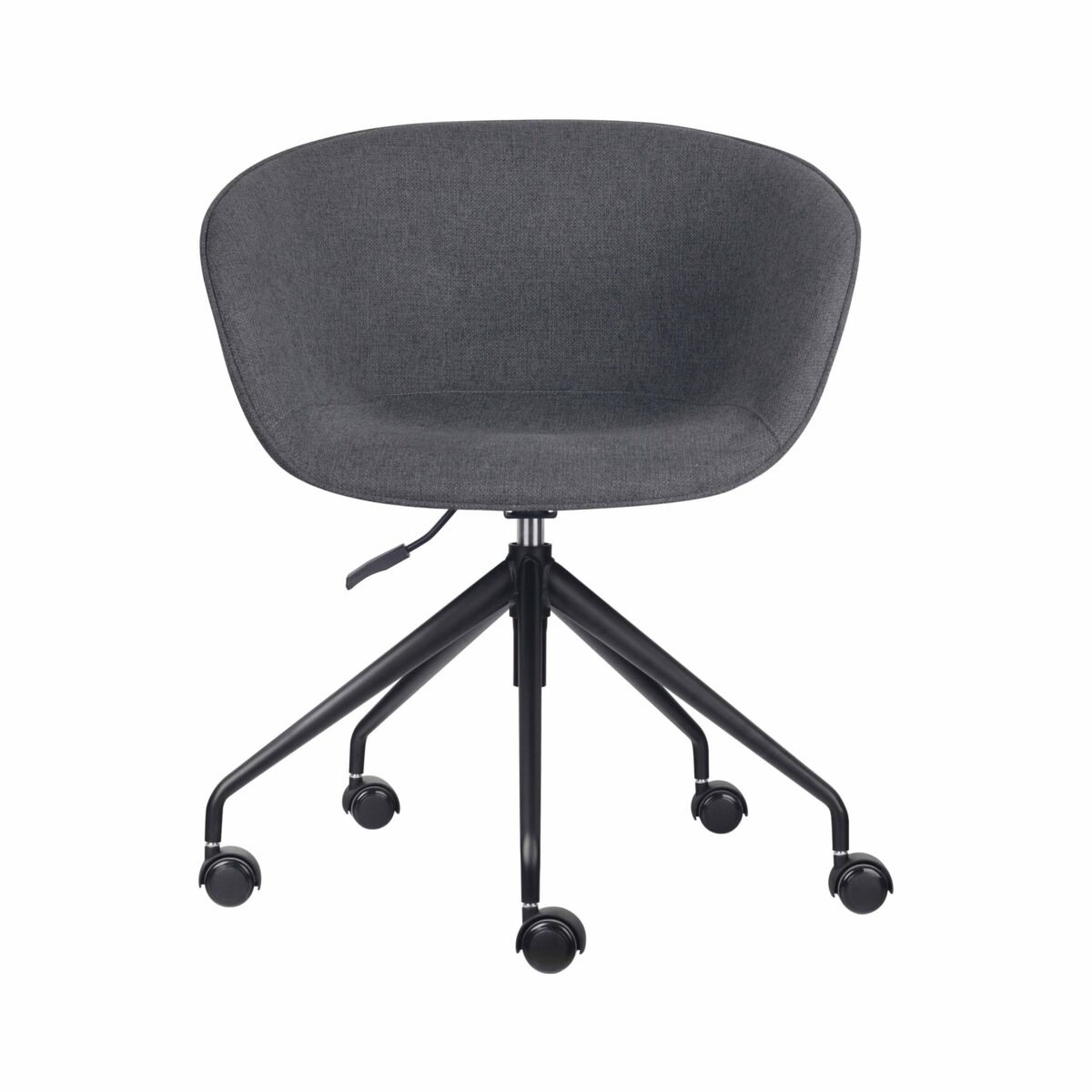 Pixel tub chair in charcoal with black base.