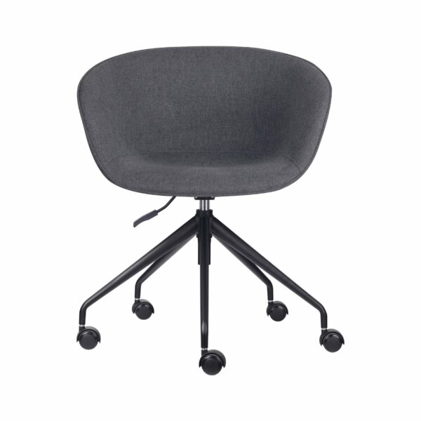 Pixel tub chair in charcoal with black base.