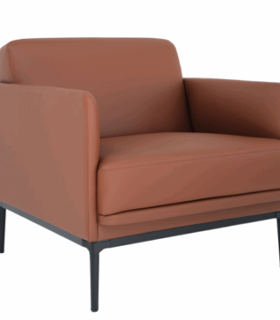 Aspen lounge chair in tan PU.