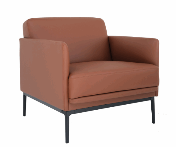 Aspen lounge chair in tan PU.