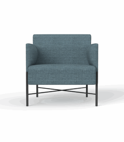 Avalon armchair in ocean blue.