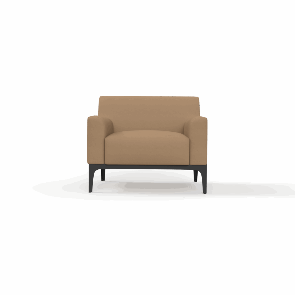 Cedar armchair in tan PU.