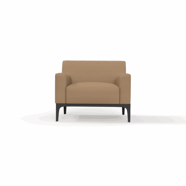 Cedar armchair in tan PU.