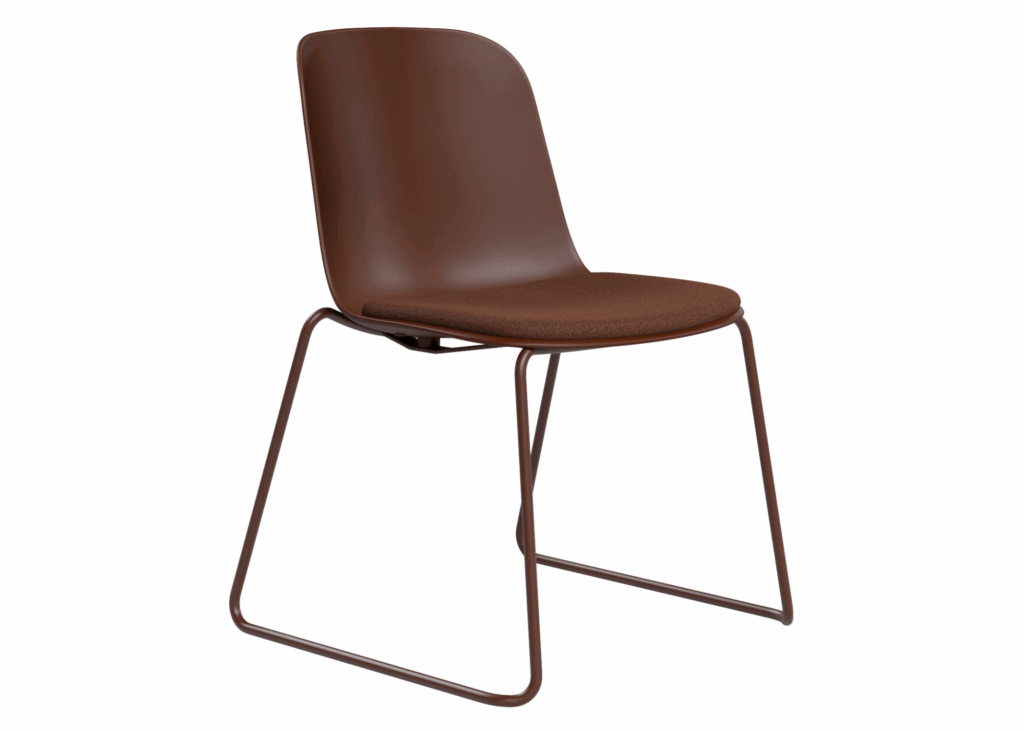 Juno chair in chocolate with seat pad.