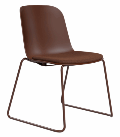 Juno chair in chocolate with seat pad.