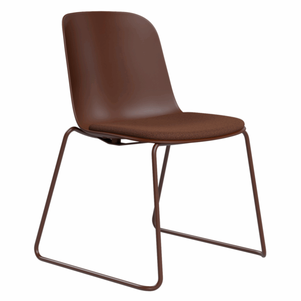 Juno chair in chocolate with seat pad.