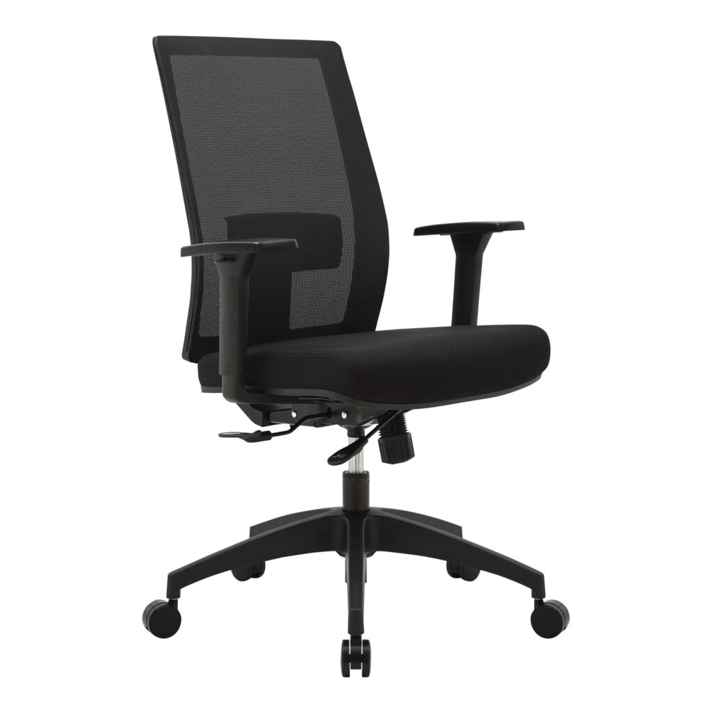 Mantra ergonomic office chair with arms.