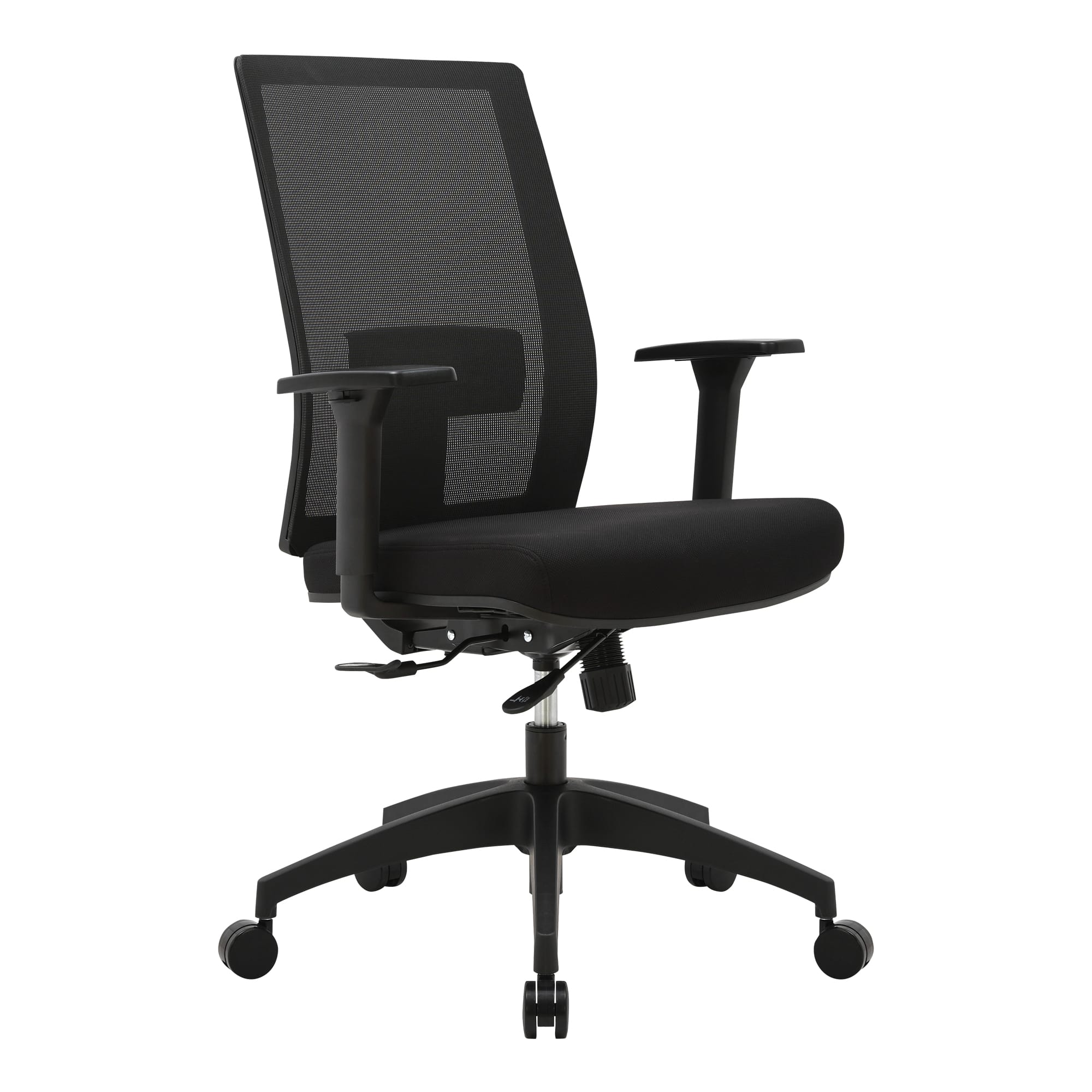 Buro-Mantra_147A-M3_Front-Angle_LR Mantra ergonomic office chair with arms.